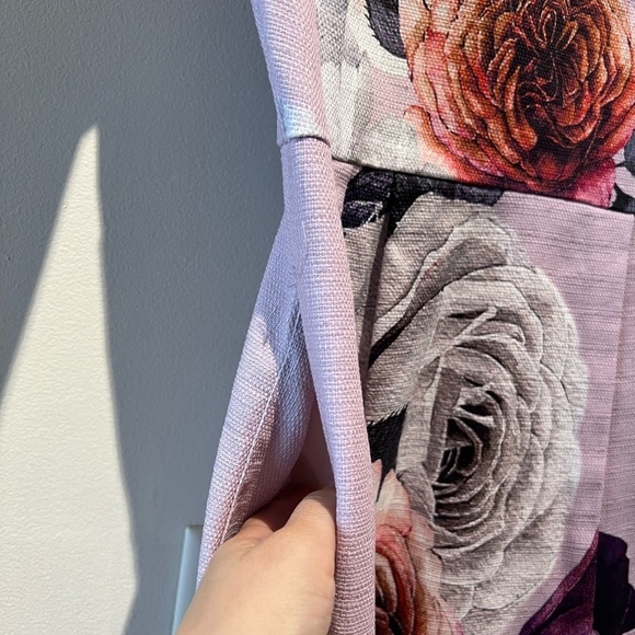 ASOS Petite Floral Sheath Dress V Back Purple Size US 2 XS - Picture 7 of 13